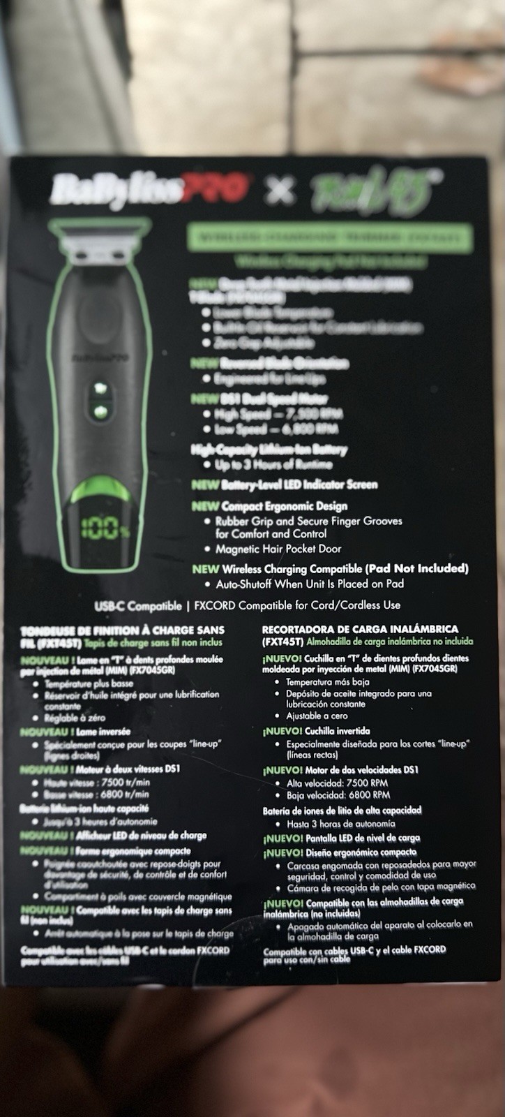 BaBylissPRO x Tomb45 Wireless Charging Trimmer FXT45T NEW Unused Barber
