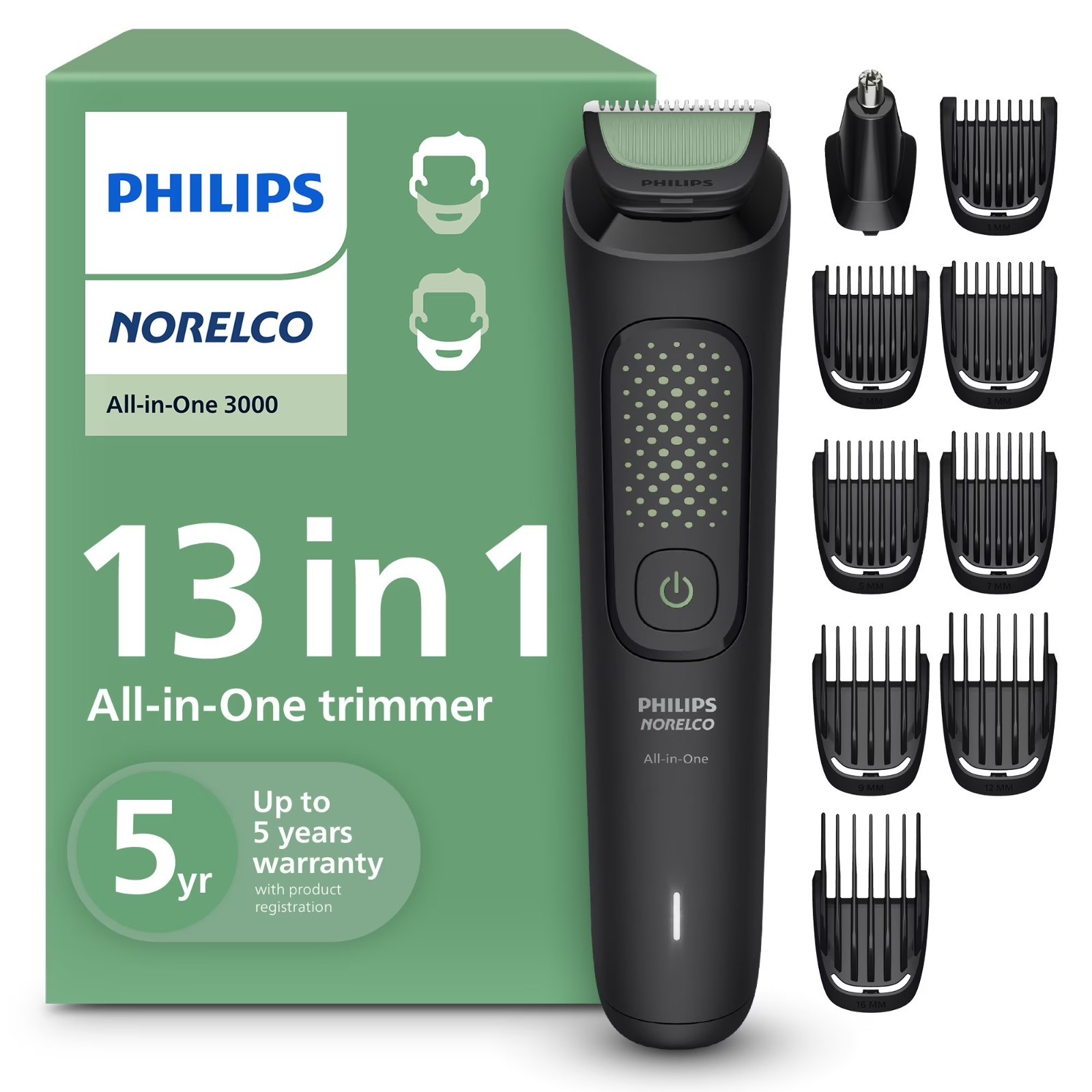Philips Norelco All-In-One 3000 Series 13-in-1 Beard Hair Trimmer MG3919/50 NEW