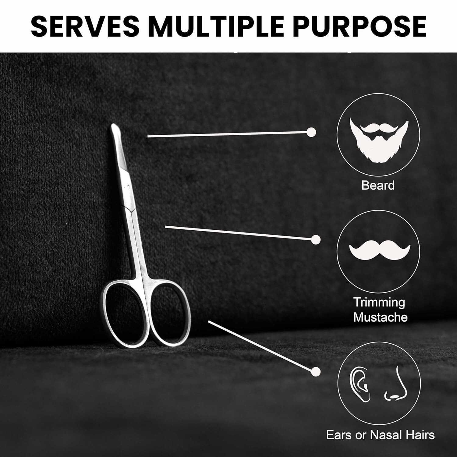 Nasal Safety Personal Grooming Scissor for Nose Hair, Beard, Mustache and