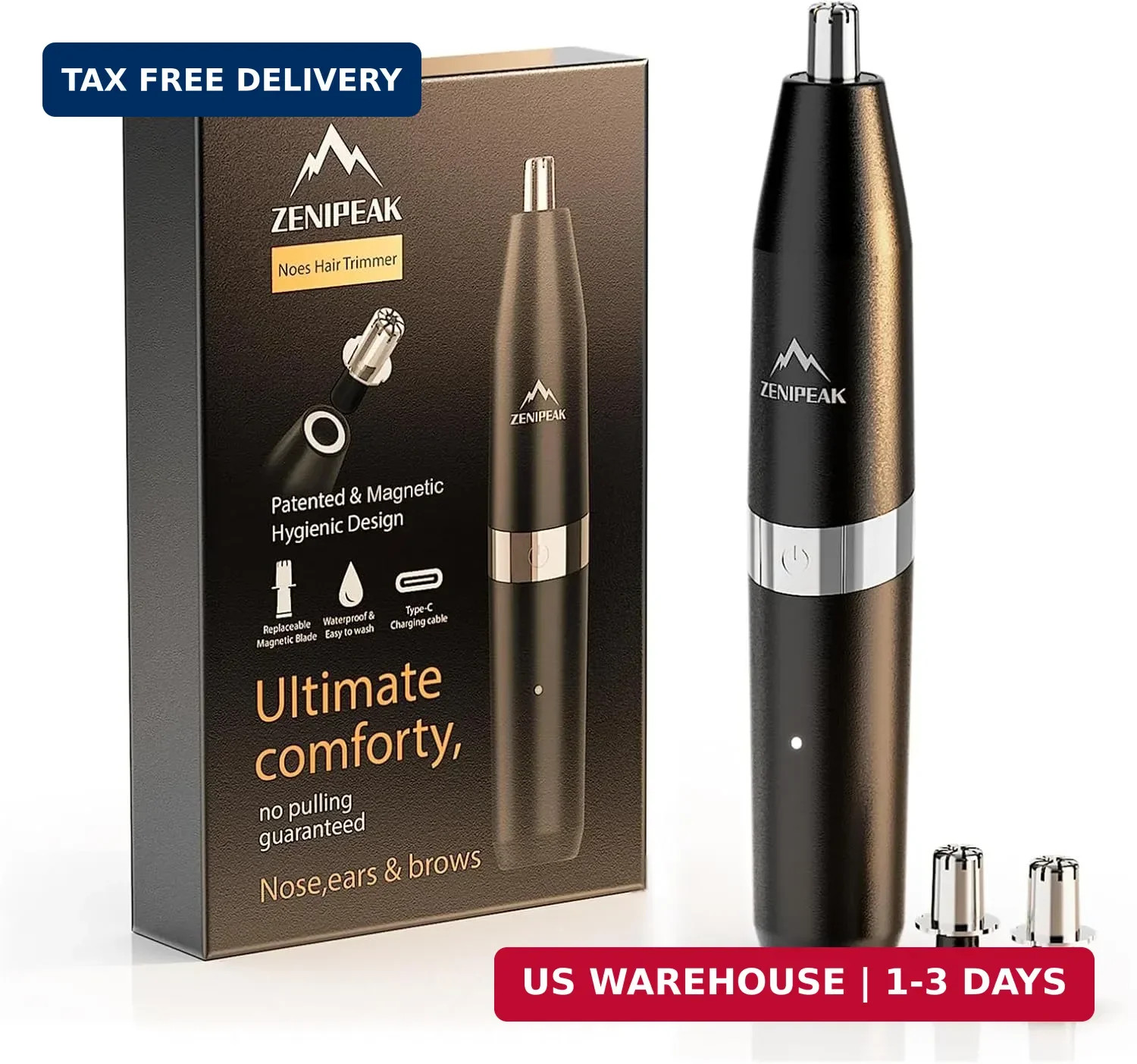Professional Nose Hair Trimmer for Men & Women, USB-C Rechargeable Electric Ear