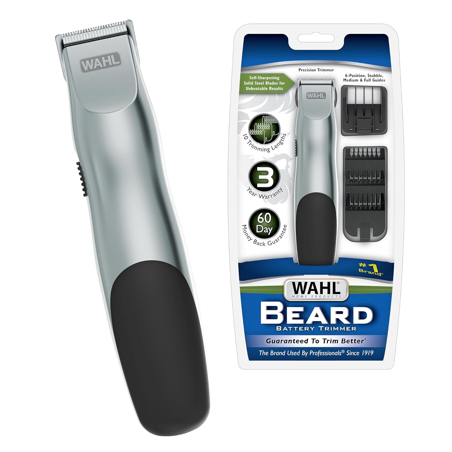 Wahl 9906-717V Battery Operated Facial Hair Trimmer for Beard, Mustache