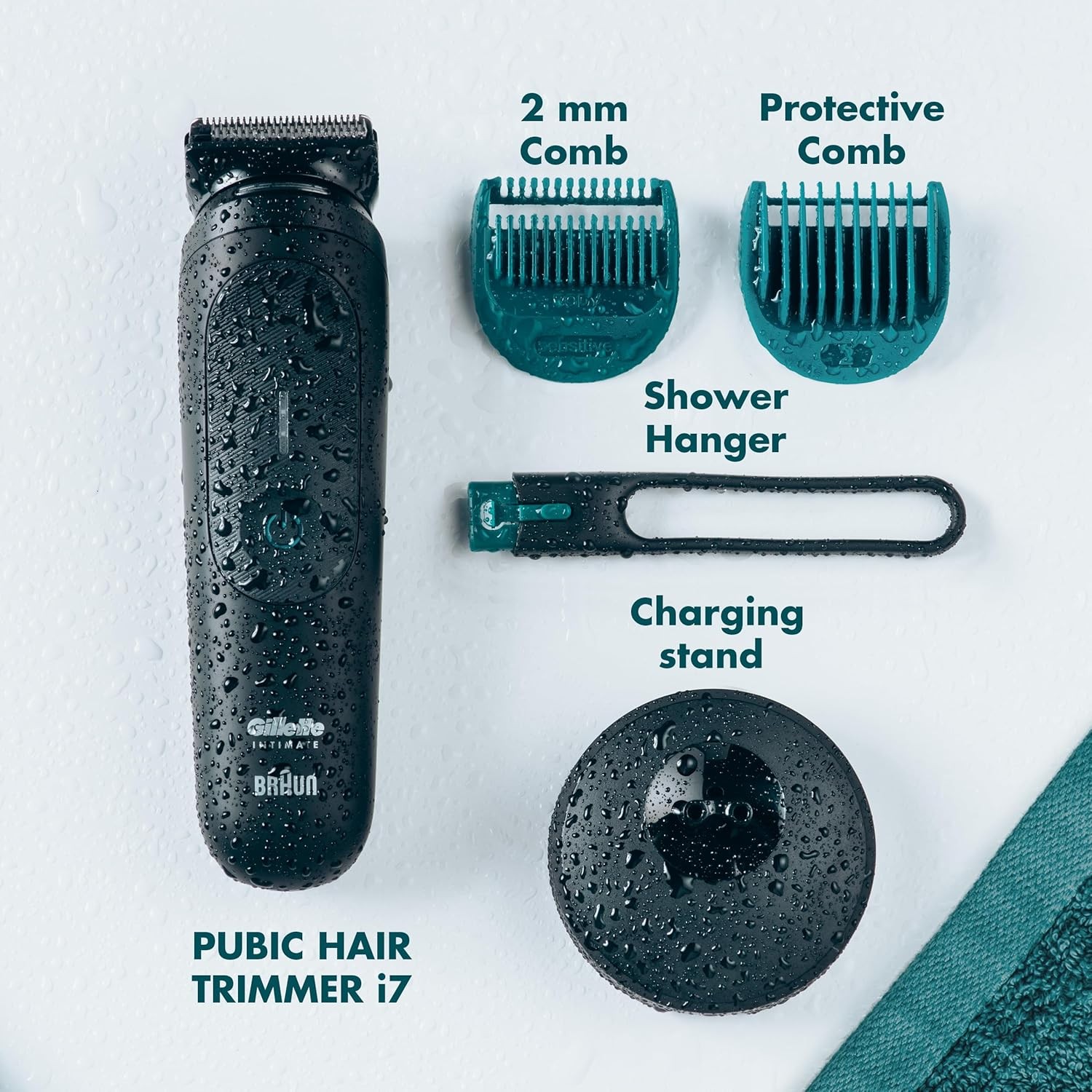 Gillette i7 Intimate Men’s Premium Pubic Hair Trimmer, Waterproof Body Trimmer