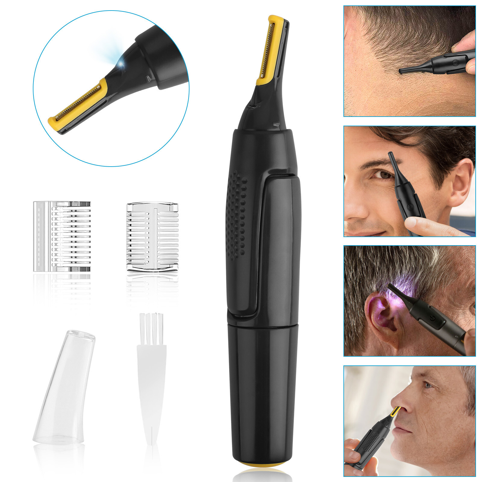Nose Ear Hair Trimmer Face Eyebrow Mustache Beard Shaver Ultra Thin Clipper Mini