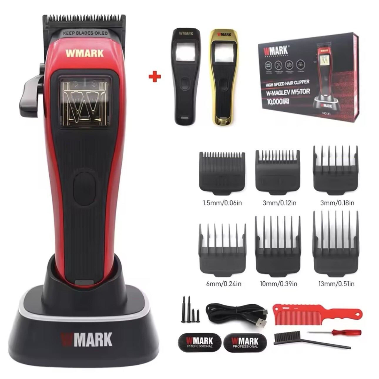 Cordless Vector Magnetic motor Clipper ,Wmark NG-X1 with magnetic guards