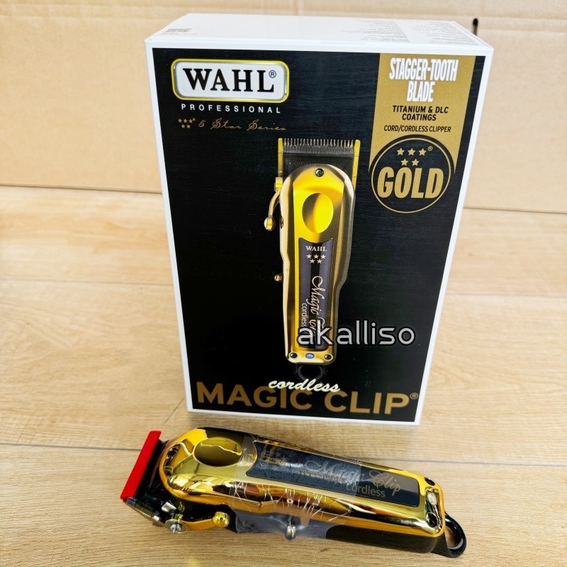 Wahl Professional 5 Star Gold Cordless Magic Clip with Charge Stand 8148-700 NEW