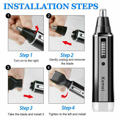 4in1 Electric Nose Ear Hair Trimmer Eyebrow Shaver Clipper Groomer Cleaner Tool