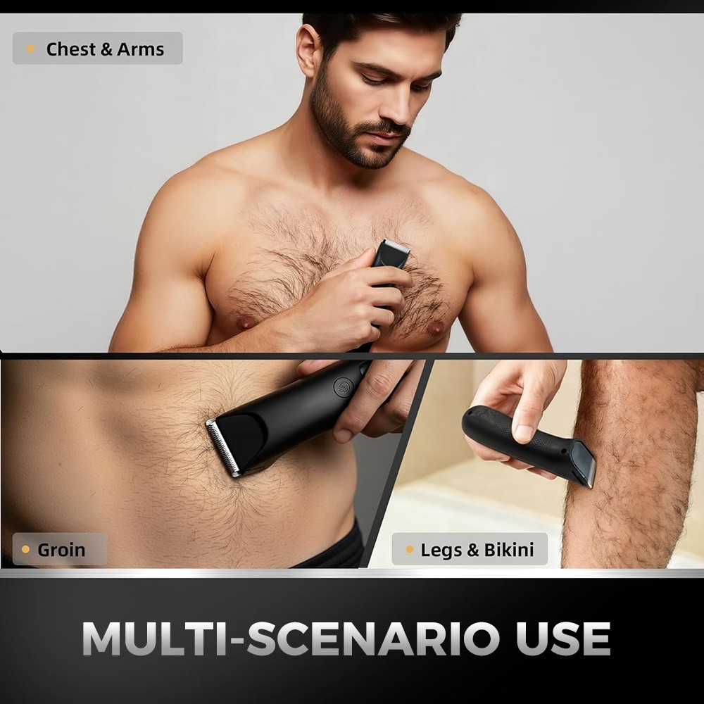 Groin Body Hair Trimmer for Men’s Electric Ball Trimmer Wet/Dry Body Shaver NEW