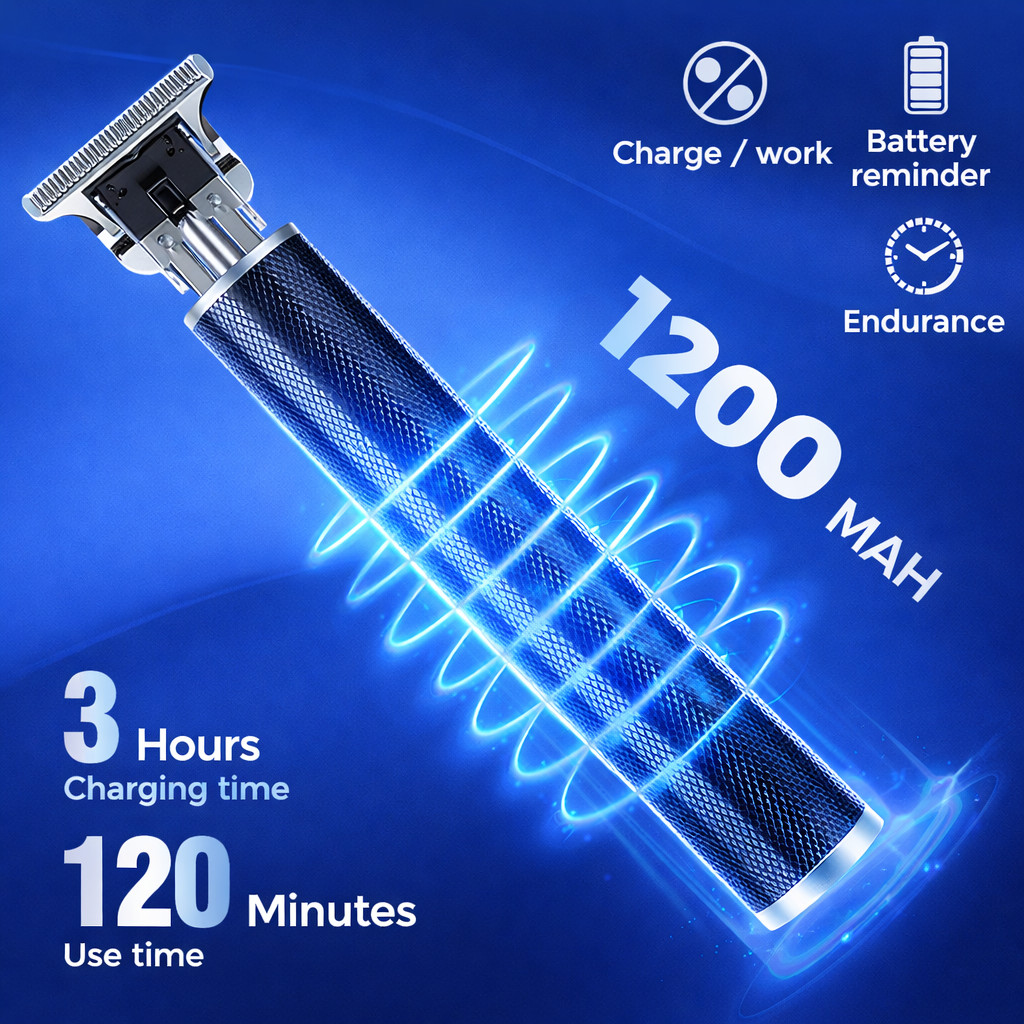Cordless Beard Trimmer for Men Hair Clipper USB Rechargeable with 4 Combs