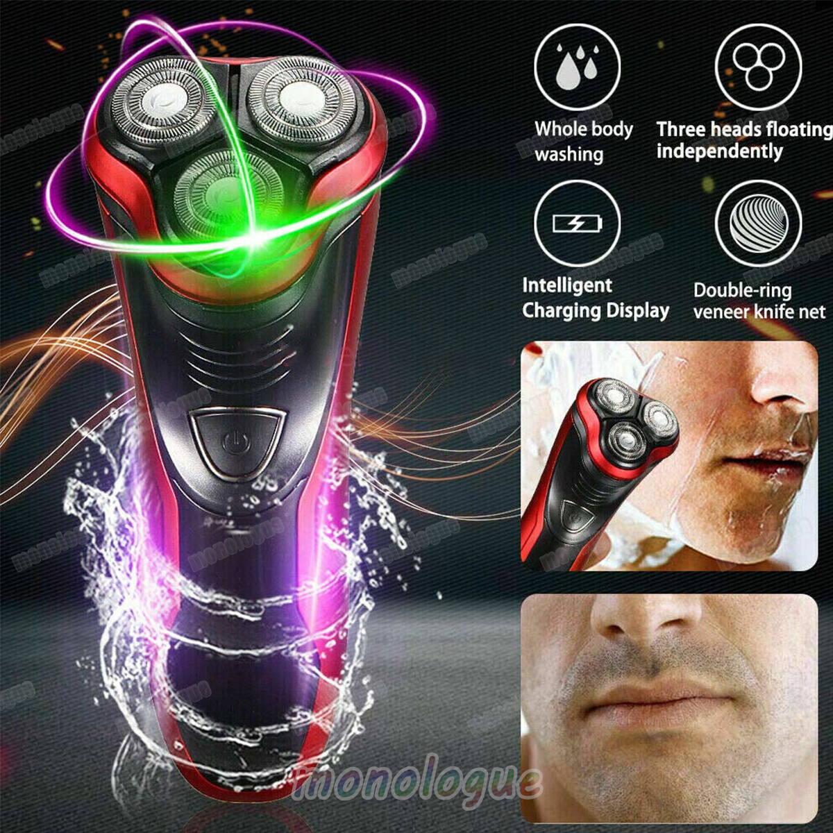 Men’s Electric Beard Shaver Trimmer Razor Rechargeable Hair Shaving Machine USB