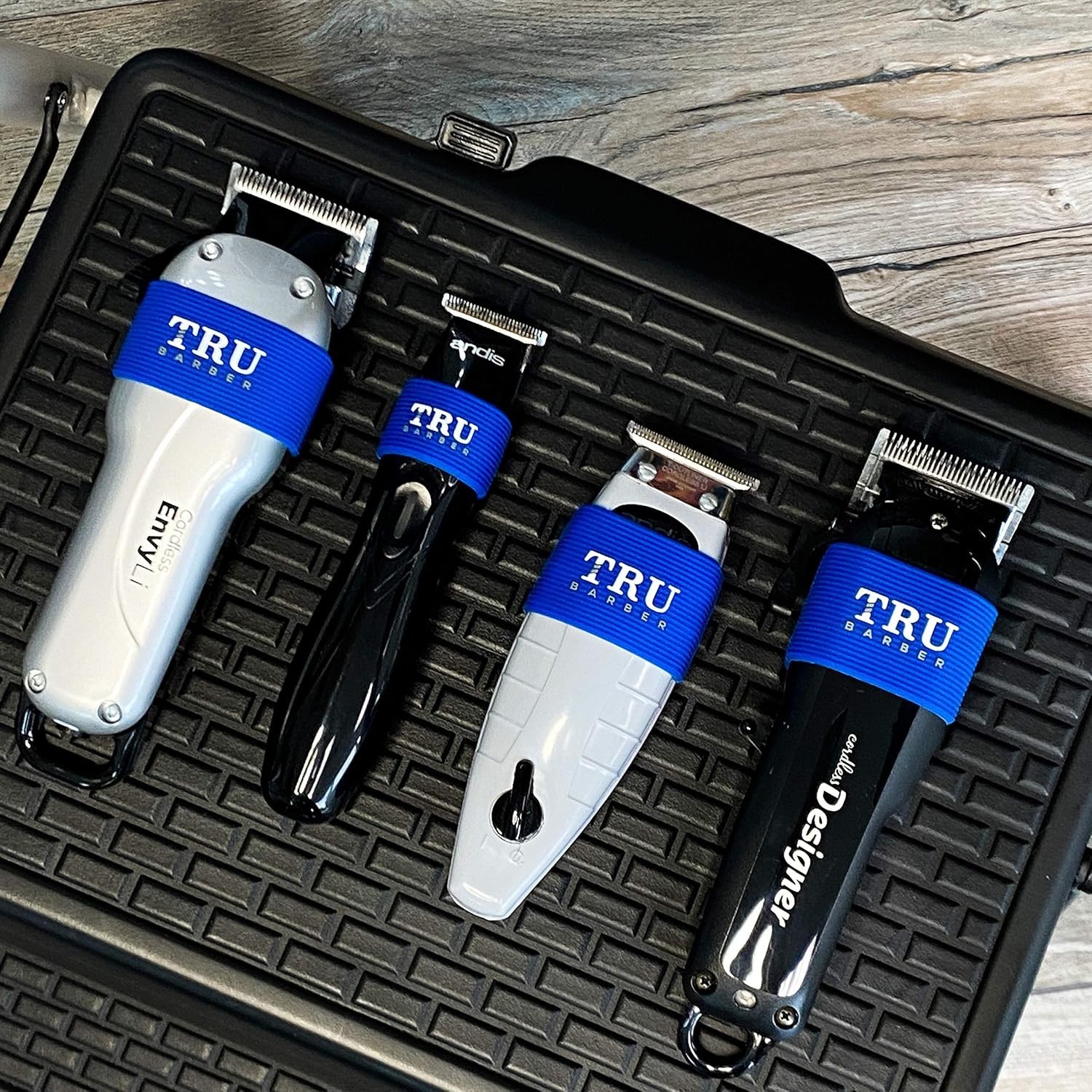4 PCS Blue Clipper Bands Sleeve for Barbers Non-Slip Heat Resistant Tools