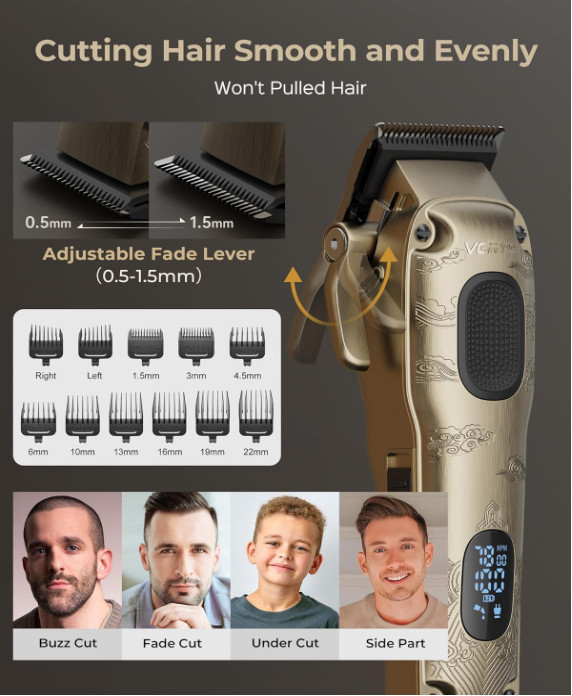 Set Barbería Inalámbrico para Hombre con 4 Velocidades y LED Digital