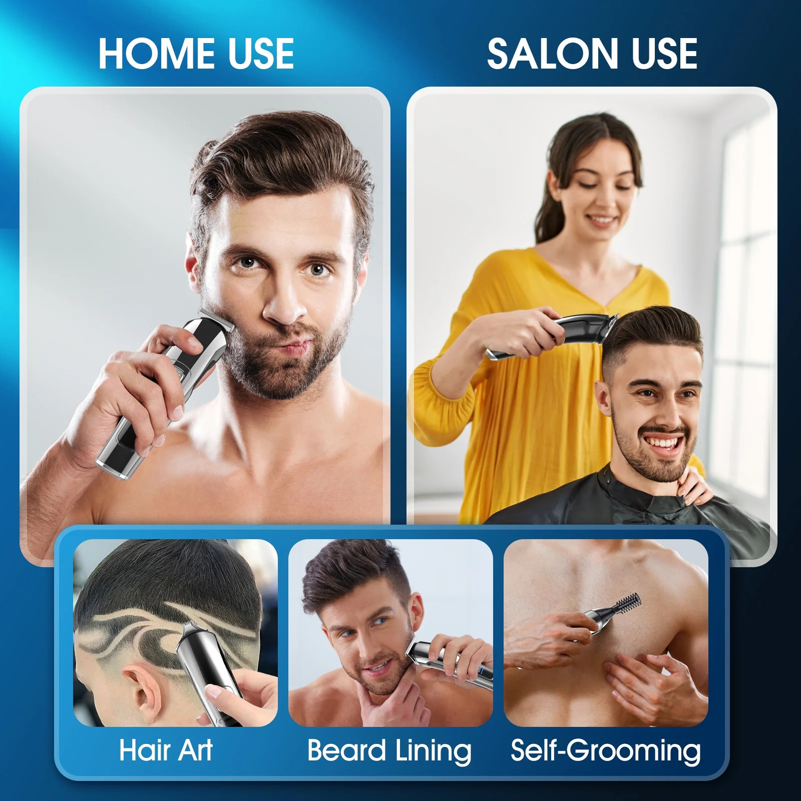 Professional Hair Clippers Trimmer Cutting Beard Cordless Barber Shaving Machine