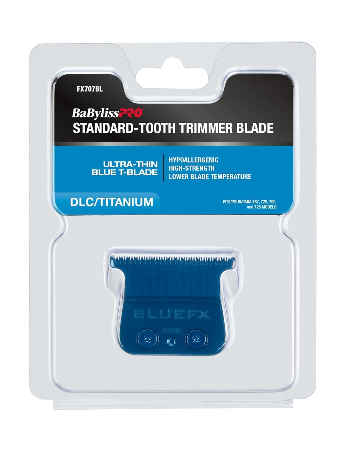 BaBylissPRO Trimmer Blade – Blue DLC/Titanium Standard Tooth (FX707BL)