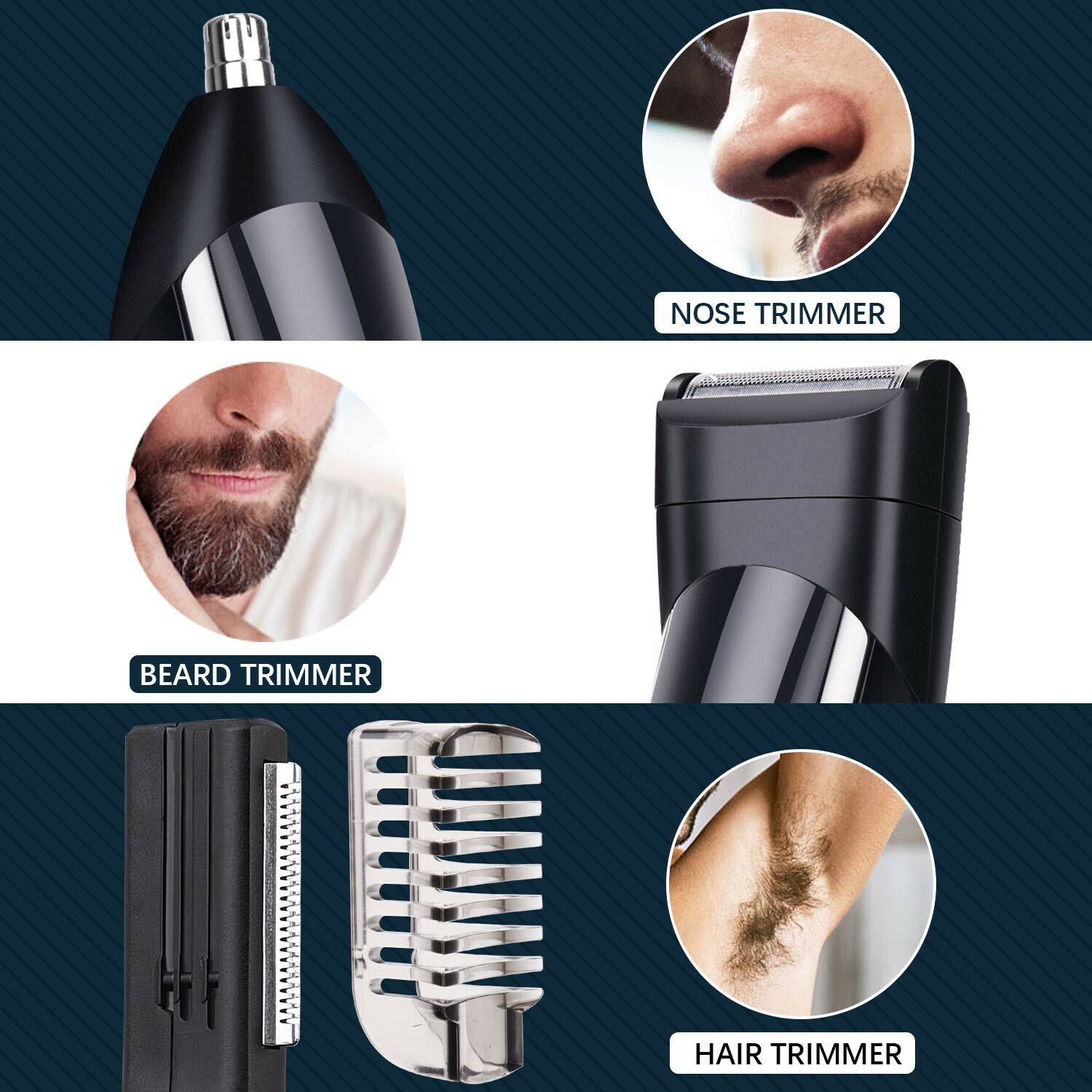 GOOLEEN Beard Trimmer for Men Cordless Mustache Trimmer 10 in 1 Grooming Trimmer