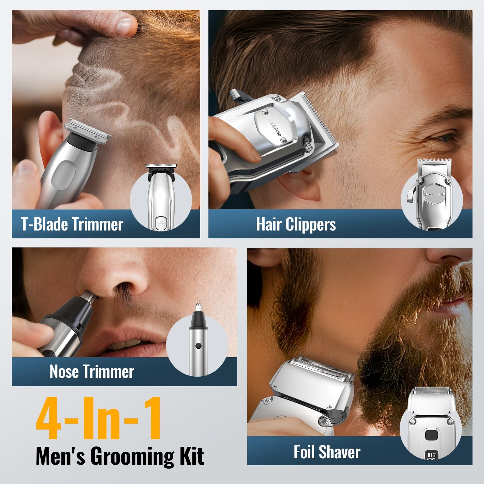 Hair Clippers for Men Set Professional, Cordless Men Hair Trimmer, Electric Shav