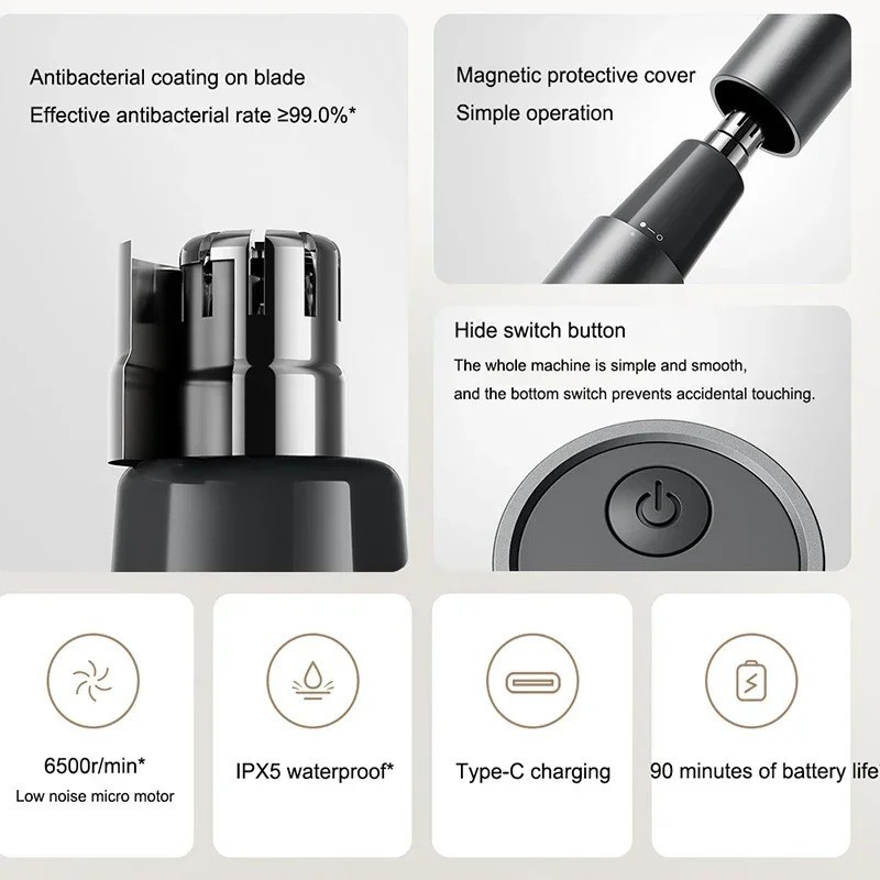 Electric Nose Hair Trimmer Portable Rechargeable & painless for mens and womens