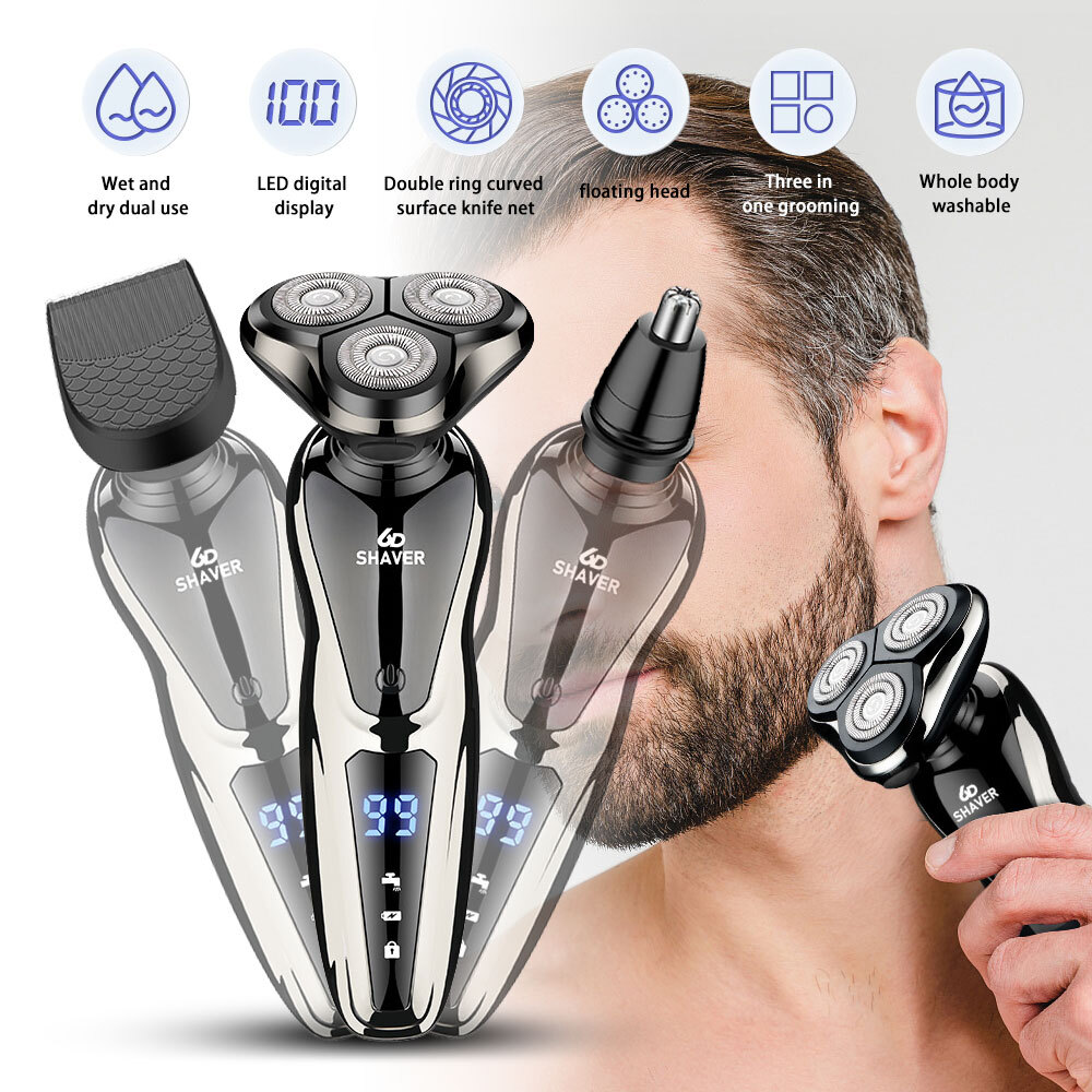 Men’s Electric Razor Cordless Shaver Beard Trimmer Shaving Machine Rechargeable
