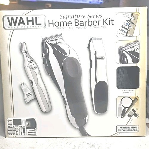 WAHL 79524-3001P Silver Black Corded Electric Clipper Home Barber Kit new in box