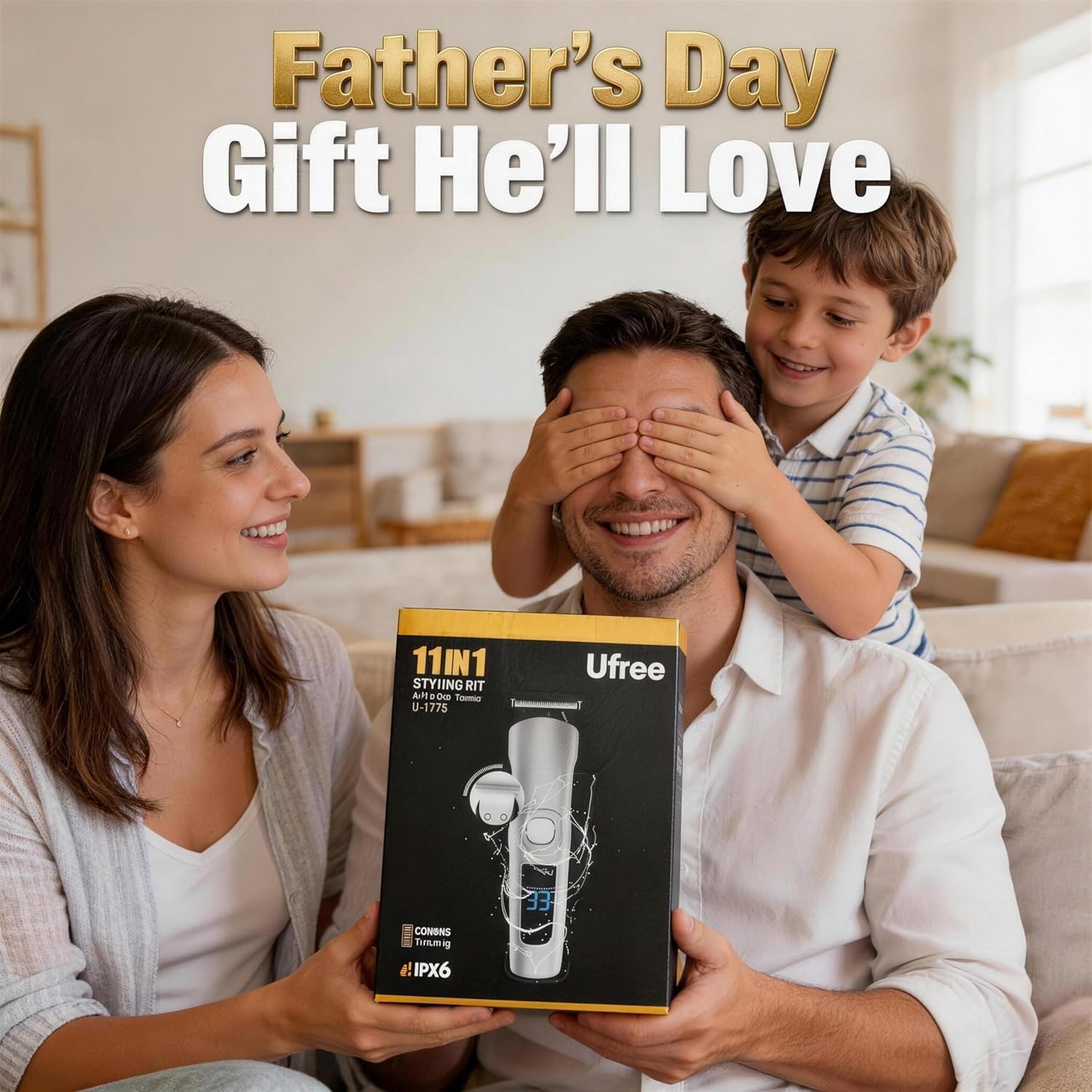 Ufree Beard Trimmer for Men, Waterproof Electric Razor for Nose, Body, Face & Mu