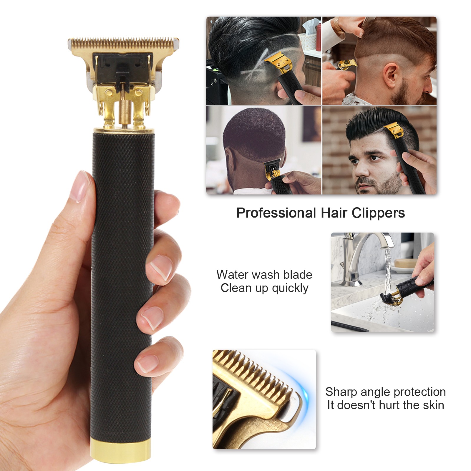 Pro Zero Gapped Cordless T-Outliner Hair Clipper Electric Trimmer Kit Wireless
