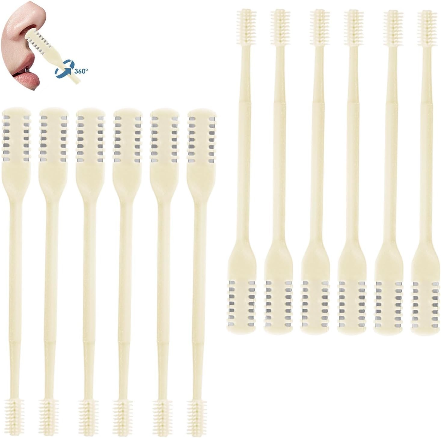 12PCS Nose Hair Trimmer for Men Women | Manual Double-Sided Nose Trimmer with…