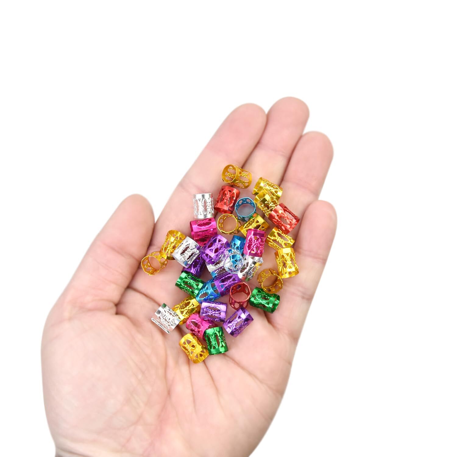 150 Pcs Dreadlocks Beads Aluminum Hair Rings for Braids Multicolored