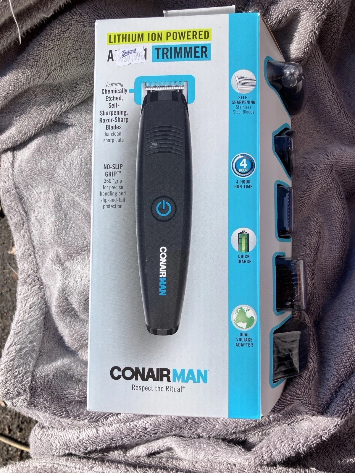 ConairMAN Lithium Ion All-In-1 Trimmer Black Cordless Self-Sharpening Blades