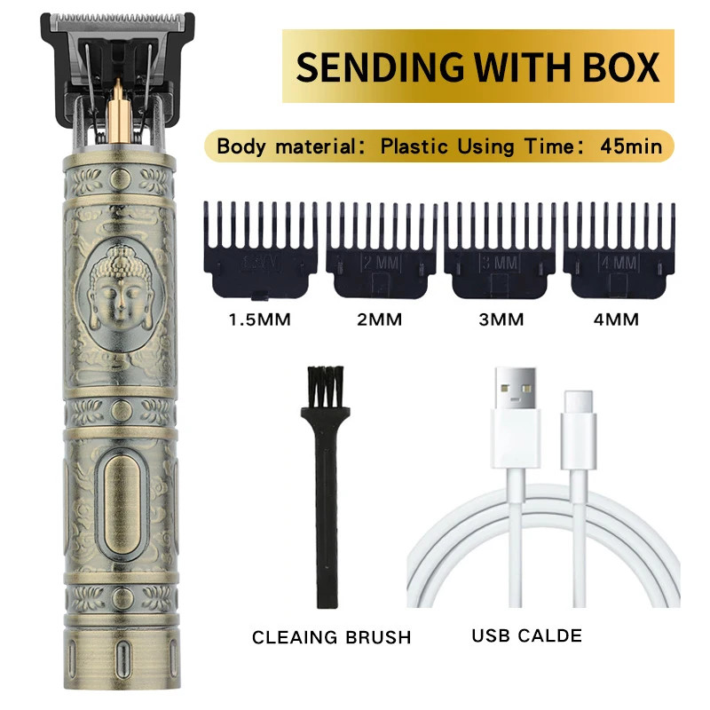 Vintage T9 Hair Trimmer for Men Professional Hair Cutting Machine Cordless Beard