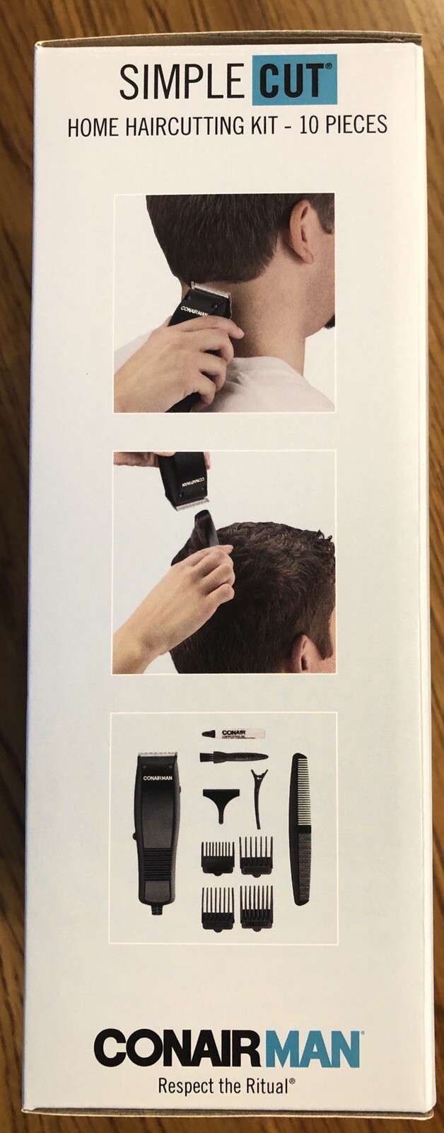 Brand New In Box Conair Man Simple Cut 10 Piece Home Haircutting Kit Clippers