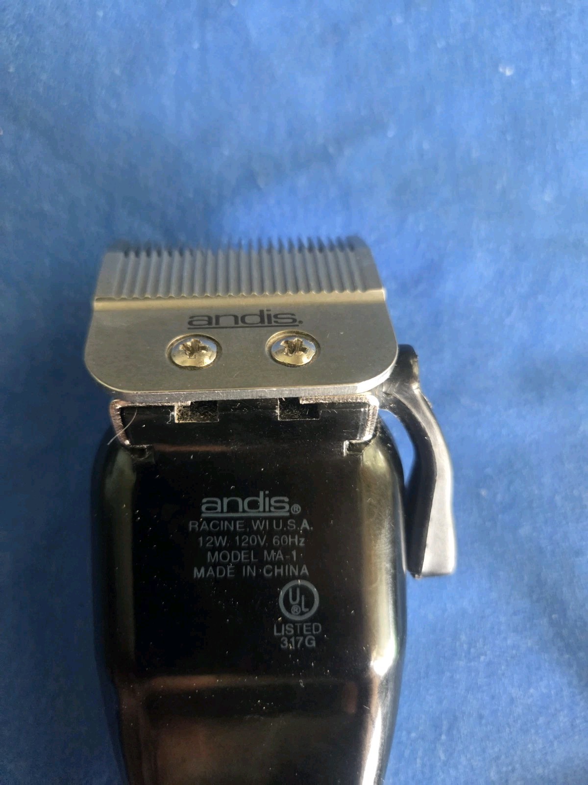 ANDIS MA-1 SILVER & BLACK ADJUSTABLE HAIR CLIPPERS Good Vintage Cutters
