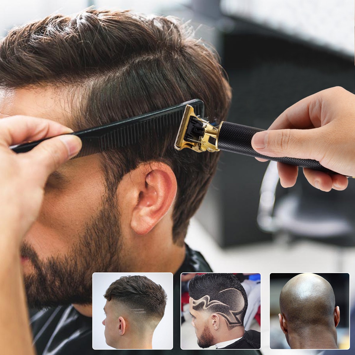 Pro Zero Gapped Cordless T-Outliner Hair Clipper Electric Trimmer Kit Wireless