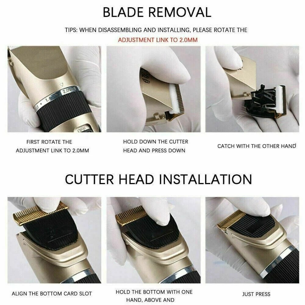 Professional Cordless Hair Clippers Trimmer Men’s Barber Cutting Kit Machine