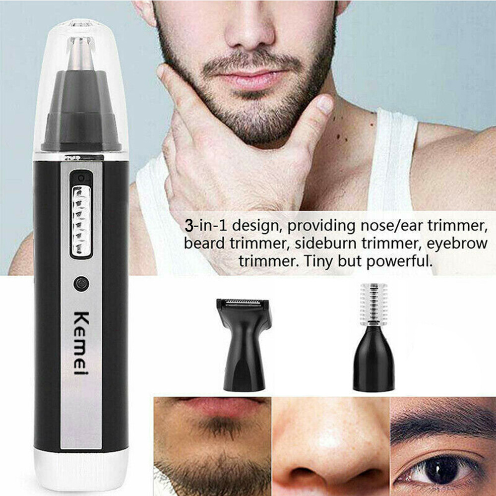 4in1 Electric Nose Ear Hair Trimmer Eyebrow Shaver Clipper Groomer Cleaner Tool