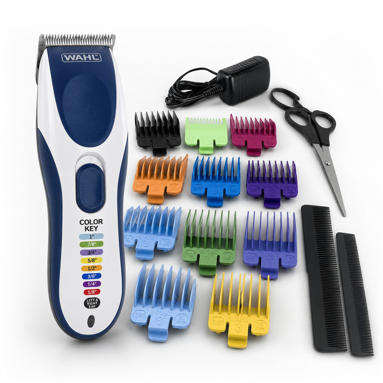 Wahl Color Pro Cordless Hair Clipper Trimmer Kit Rechargeable 9649P Like Nevv
