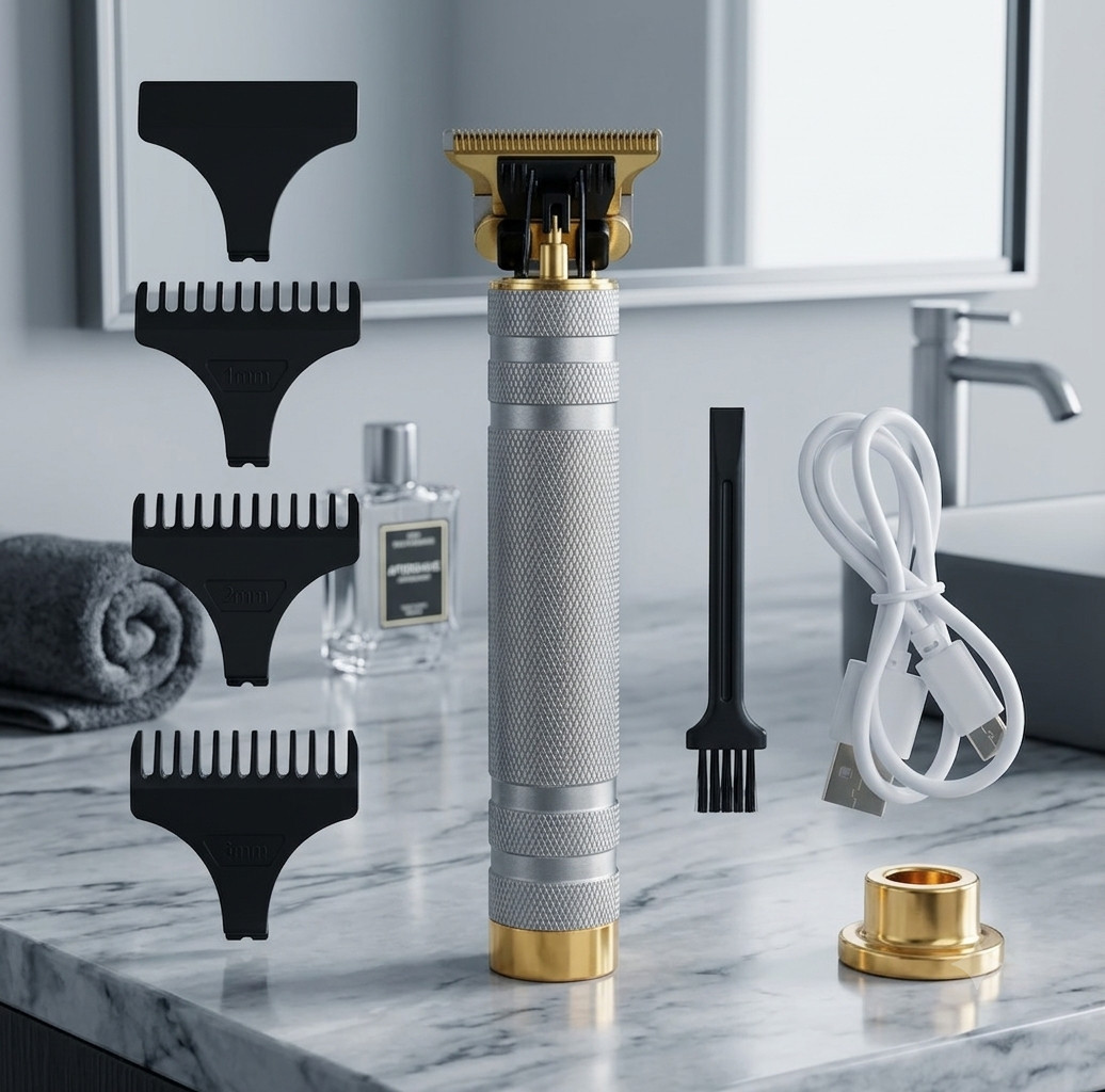 Vintage T9 Barbeador Gold Silver Beard Hair Trimmer Cutter Machine for Men