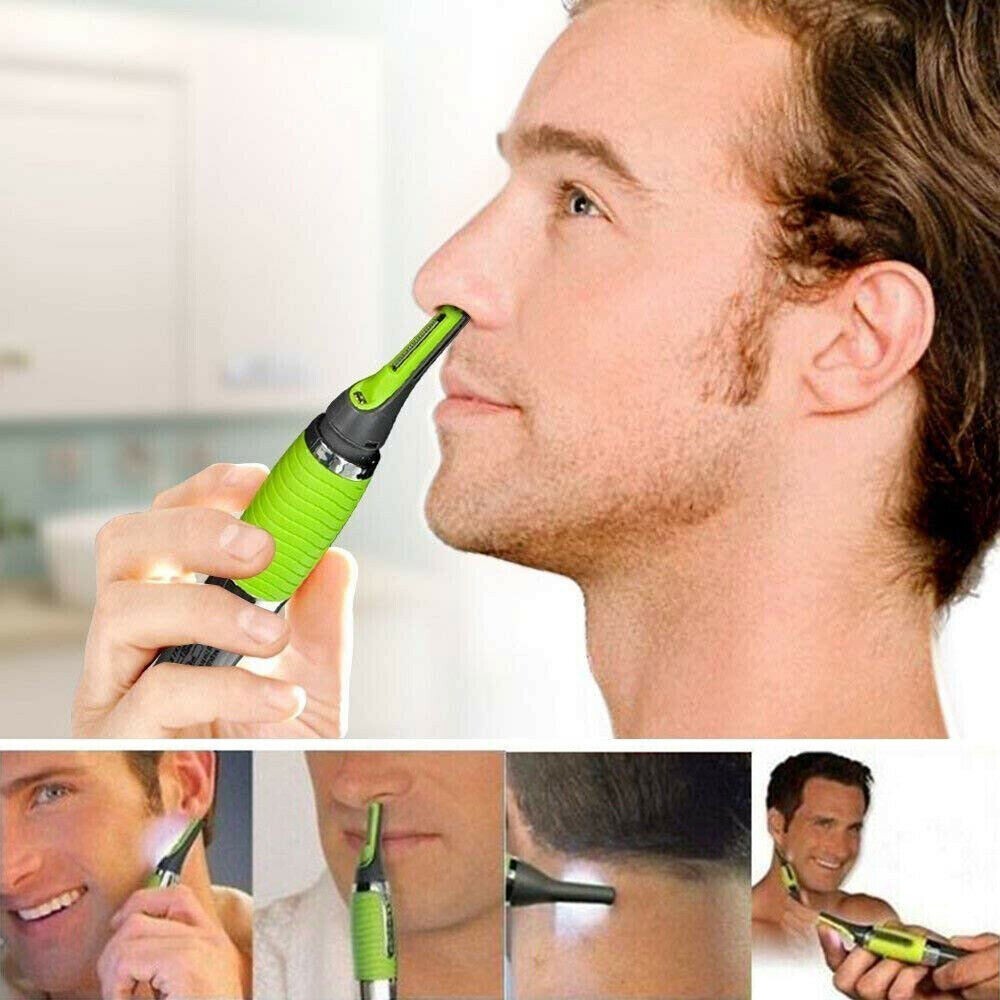 2xMen’s Nose Ear Face Neck Eyebrow Hair Mustache Beard Trimmer Shaver Clipper US