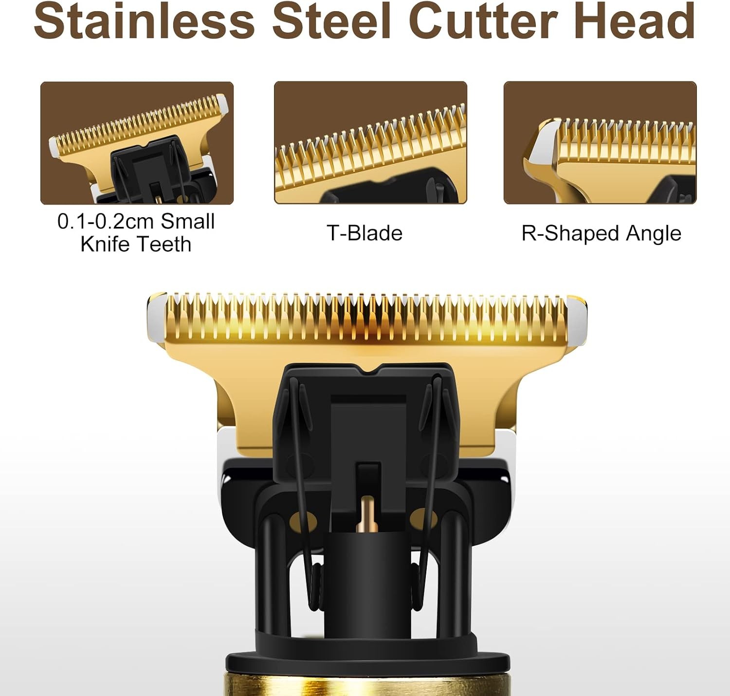 T9 Cordless Hair Trimmer for Men T-Blade Beard Clipper USB-C Bronze Grooming Kit