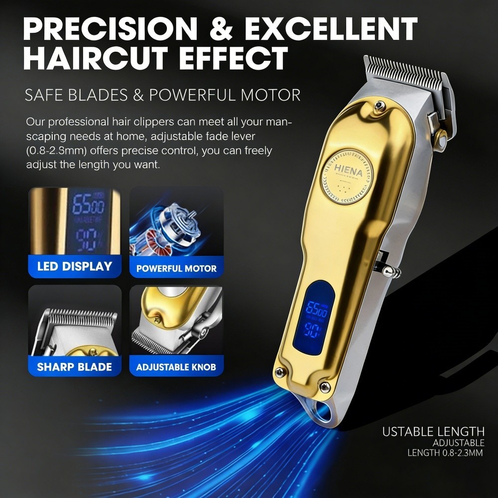 Cordless Professional Hair Clippers Trimmer Kit Men Cutting Machine Barber Salon