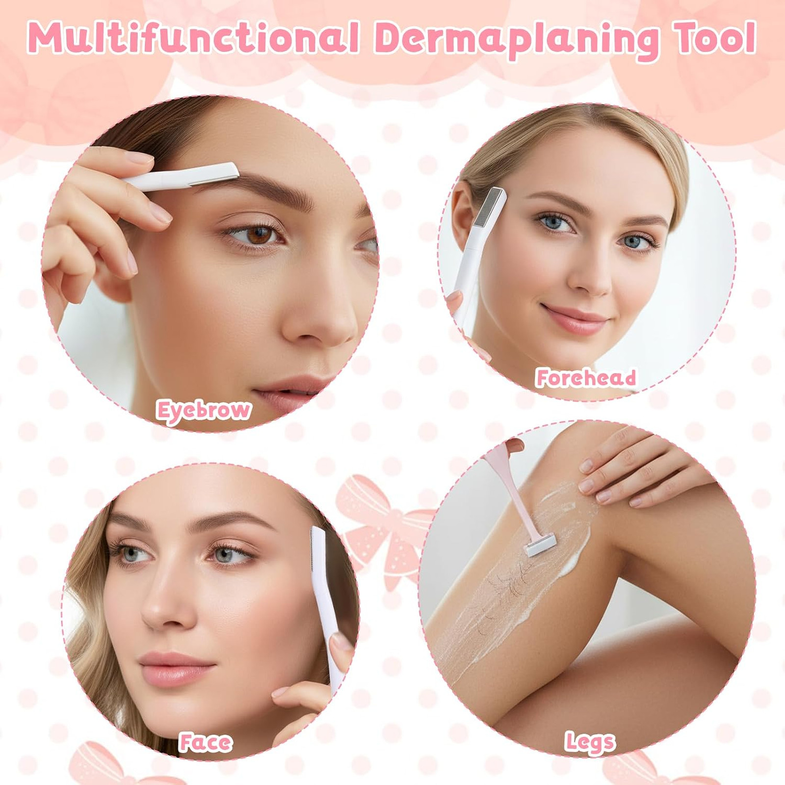 Eyebrow Razor Set Stainless Steel Dermaplaning Tool for Face and Face Fuzz for