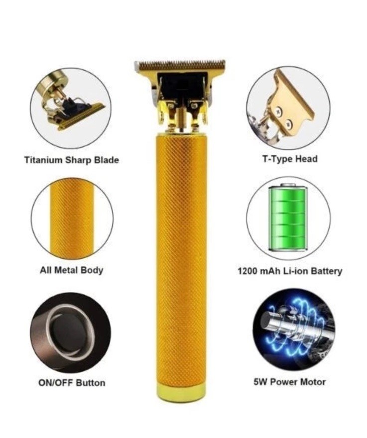 Vintage T9 Barbeador Gold Beard Hair Trimmer Cutter Machine for Men