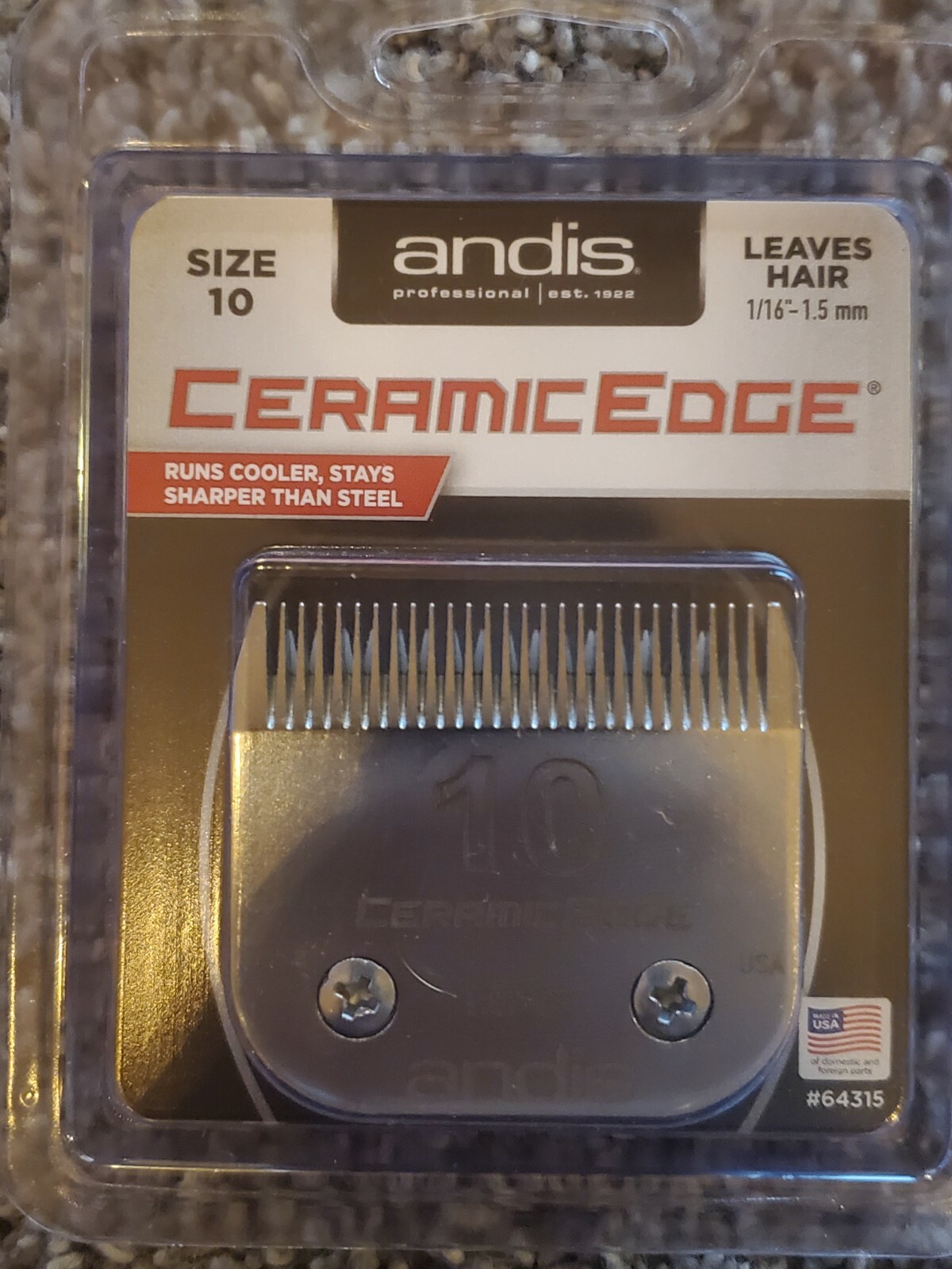 Andis CeramicEdge Size 10 #64315 Replacement Blade 1.5mm #3156