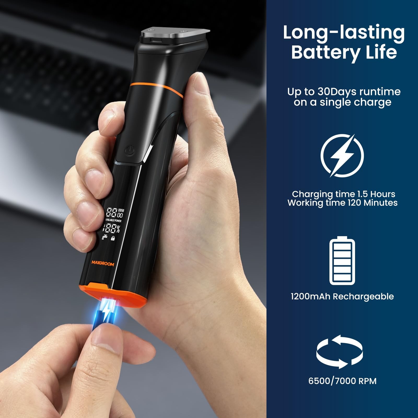 6 in 1 Beard Trimmer for Men, Waterproof Cordless Electric Razor Shaver, Men’…