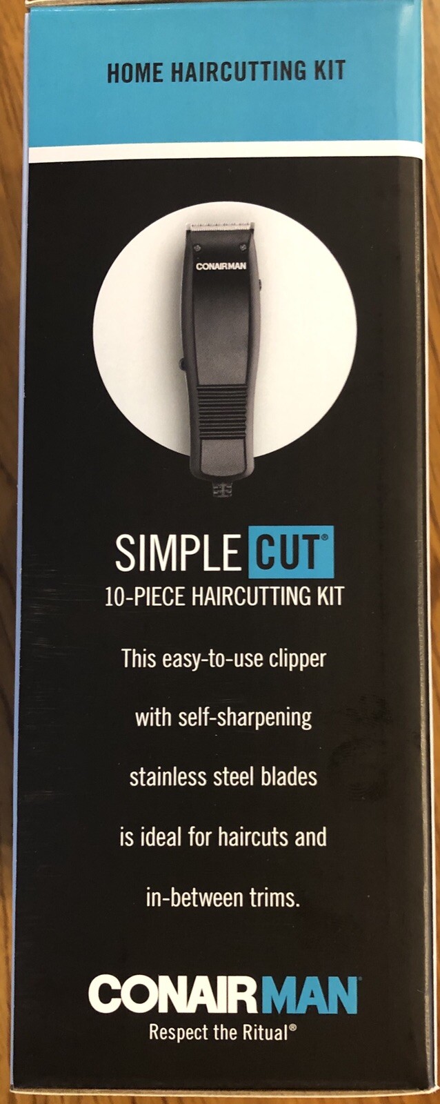 Brand New In Box Conair Man Simple Cut 10 Piece Home Haircutting Kit Clippers