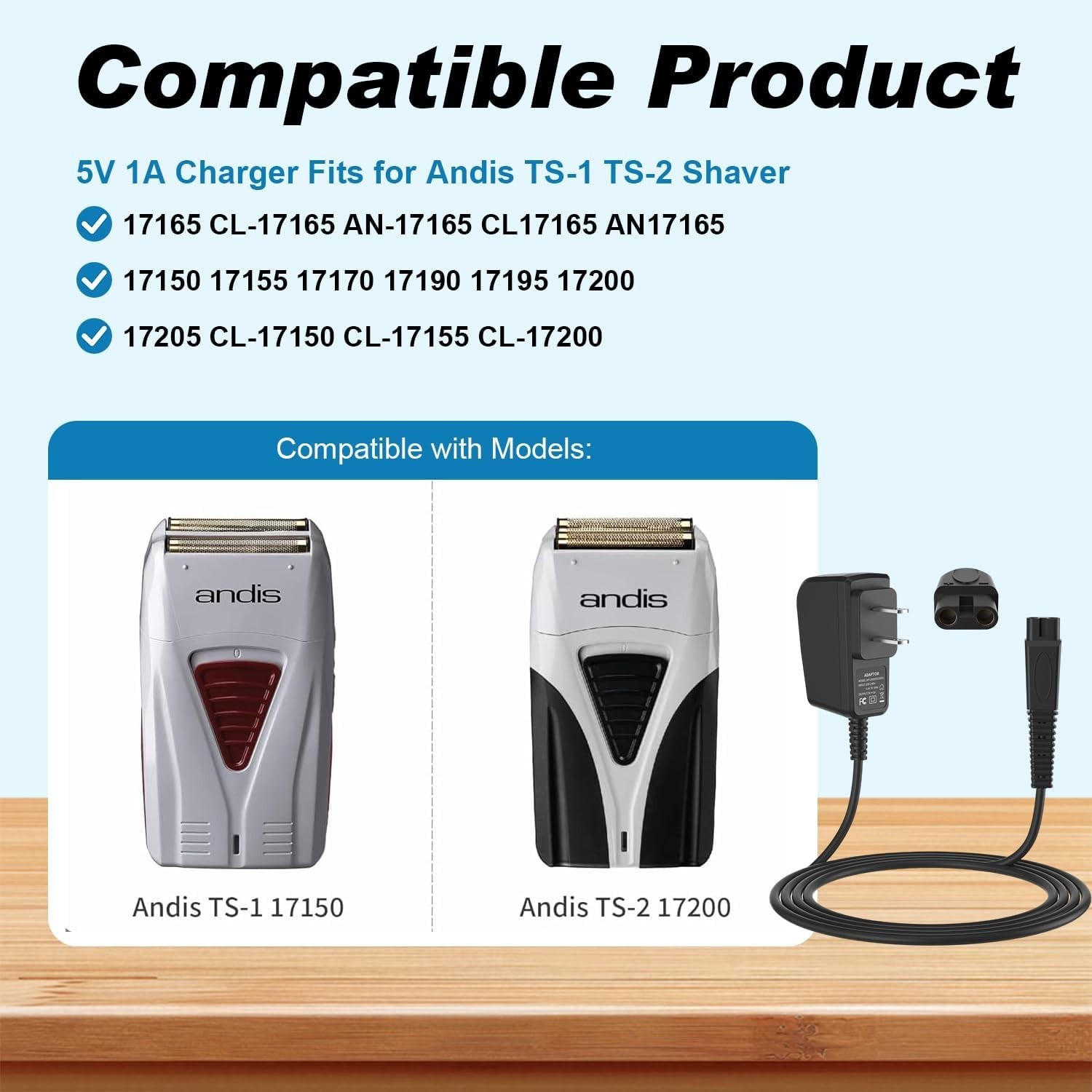 Replacement Charger for Andis Shaver – Certified Safety Features