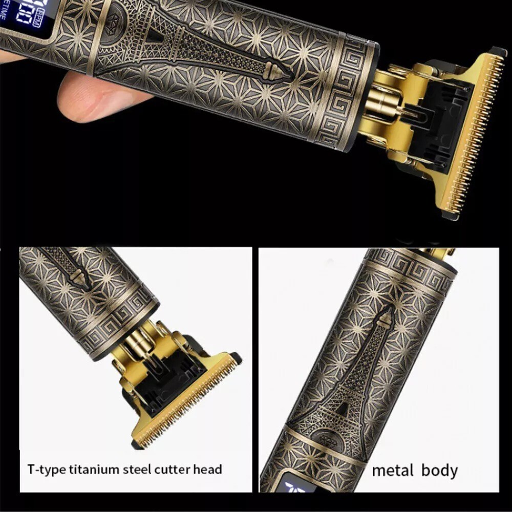 Men Portable Electric Hair Trimmer Cordless Clippers Beard Shaver Cutting LED
