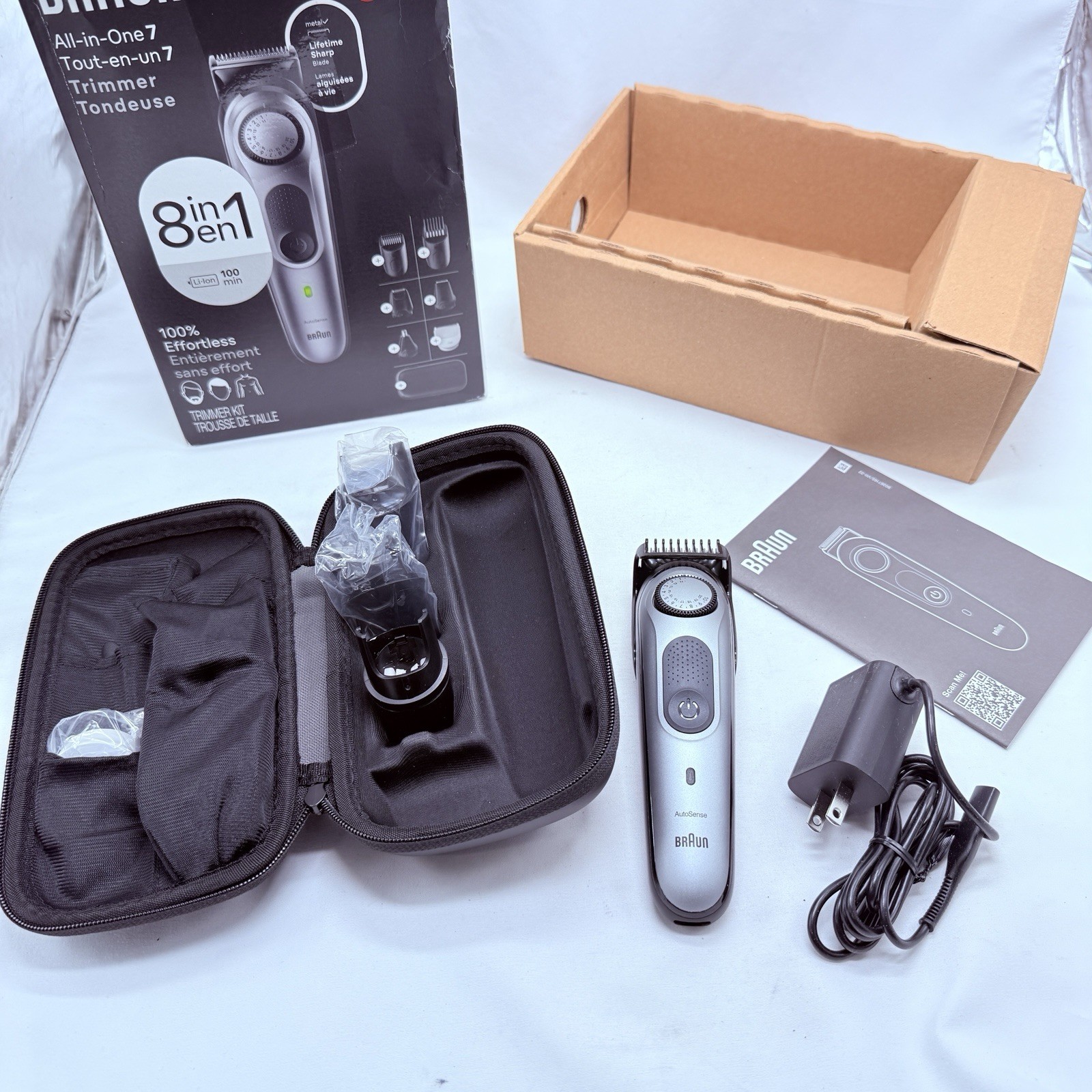 Braun All-in-One Trimmer Kit Series 7 7410 8-in-1 Trimmer Men Beard Body Hair