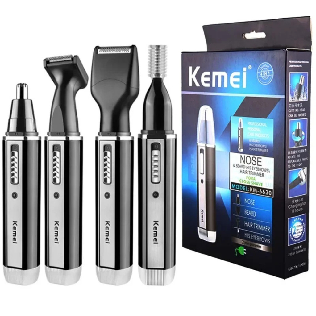 Kemei KM-6630 4 In 1 Trimmer For Men Electric Nose And Ear Trimmer Rechargeable