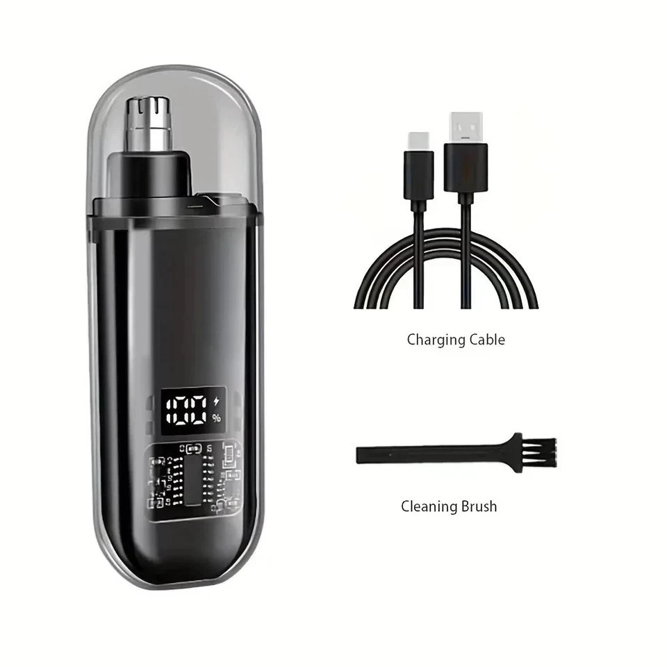 Nose Ear Hair Trimmer for Men – USB C Rechargeable Portable Fast Charge, Compact