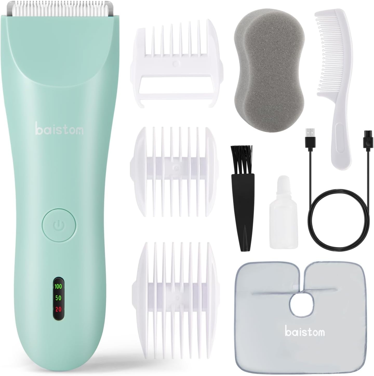 2-Mode Waterproof Baby Hair Clippers – Cordless & Gentle Trimming for Ages 0-12