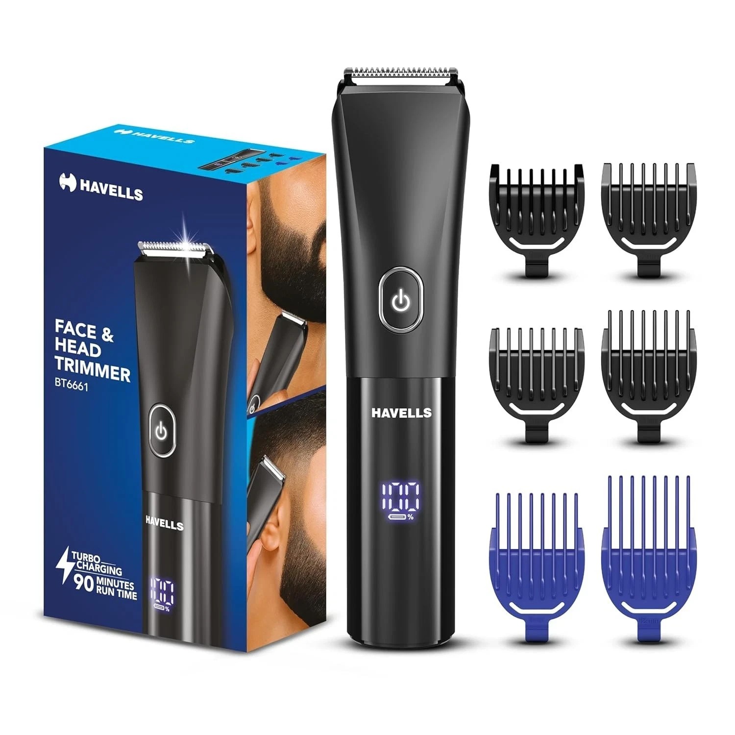 Havells BT6661 Beard & Hair 7 in 1 Trimmer |2-in-1 Special Blade Type C Charge